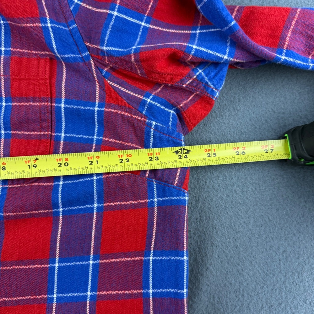 Duluth Trading Co Shirt Womens XL Red Blue Plaid Flannel Long Sleeve Cotton 4461 - Picture 5 of 7